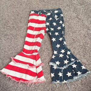 Patriotic Kids Flared jeans 4T stretchy and adjustable waist